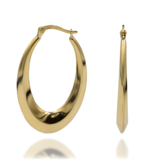 Kolczyki Złote Owalne z Rantami