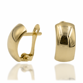 Kolczyki Złote Zaokrąglone o Owalnej Gładkiej Powierzchni Szerokie