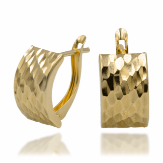 Kolczyki Złote Zaokrąglone Nacinane Na Całej Powierzchni