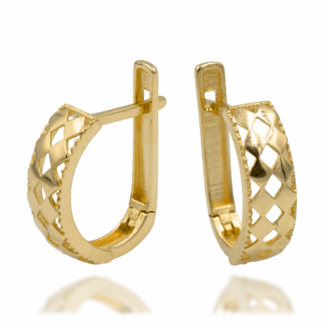 Kolczyki Angielskie z Ażurowym Wzorem w Romby