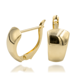 Kolczyki Złote Zaokrąglone o Owalnej Gładkiej Rozszerzającej Się Ku Górze Powierzchni