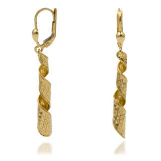 Kolczyki Złote w Kształcie Zwiniętej Wstążki