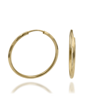 Złote Kolczyki Kreolki Diamentowane 30mm