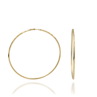 Kolczyki Złote Kreolki Duże o Delikatym Diamentowaniu 57mm