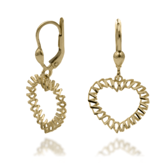 Kolczyki Złote Spirala Tworząca Kształt Serca