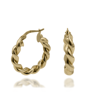 Złote Kolczyki Okrągłe Plecione 23mm