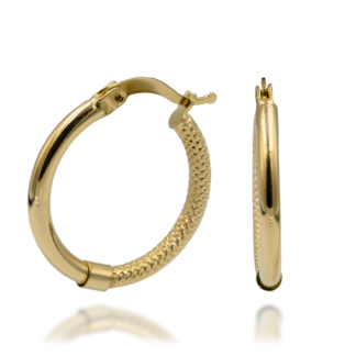 Złote Kółka z Połowicznym Wzorem 23mm