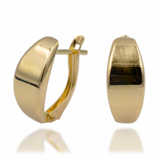 Złote Kolczyki Angielskie Klasyczne Owalne Szerokie