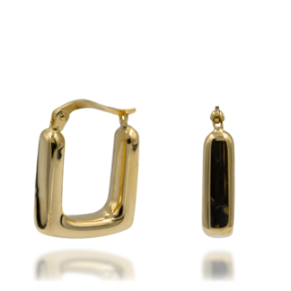 Kolczyki Złote Dmuchane w Kształcie Litery ''U'' z Angielskim Zapięciem