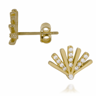 Kolczyki Sztyft Wachlarzyk z Cyrkoniami