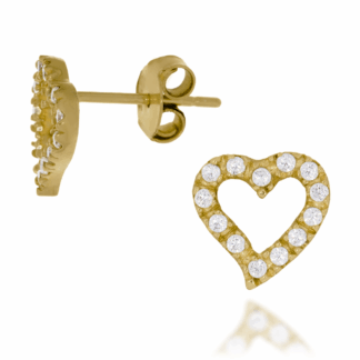 Kolczyki Sztyft Serduszka z Cyrkoniami
