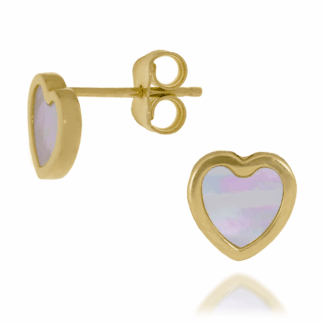 Kolczyki Sztyft Serduszka z Masą Perłową