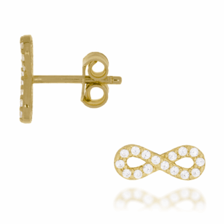 Kolczyki Sztyft Nieskończoność z Cyrkoniami