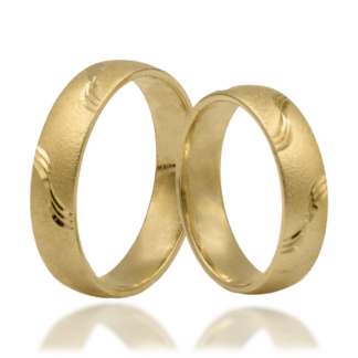 Obrączki Ślubne o Matowej Fakturze z Delikatnym Motywem Fali
