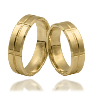 Obrączki Ślubne ze Złota z Krzyżowym Fasonem