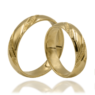 Złote Obrączki z Artystycznym Diamentowanym Wzorem