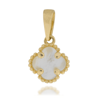 Zawieszka Złoty Czworobok z Perłowym Tłem