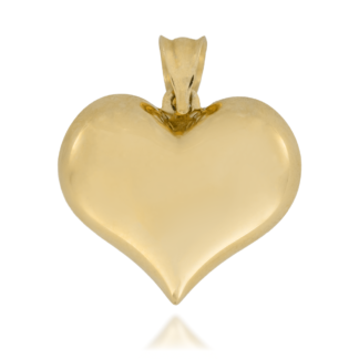 Zawieszka Złote Serce Gładkie Pompowane Wypukłe z Dwóch Stron