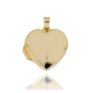 Zawieszka Złote Gładkie Serce Lekko Wypukłe z Dwóch Stron z Zawiasem Otwierane Jako Sekretnik
