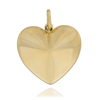Zawieszka Złote Serce Płaskie z Jednej a Wypukłe z Drugiej Strony