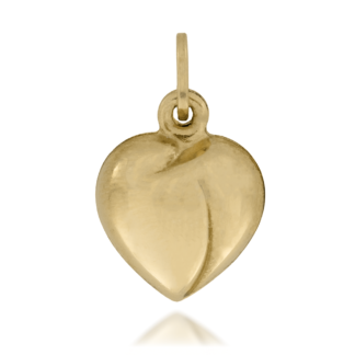 Zawieszka Złote Serce z Wgłębieniem Gładkie Obustronnie Wypukłe