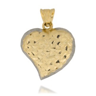 Zawieszka Złote Serce Niesymetryczne Nacinane z Jednej Strony Wypukłe Obustronnie