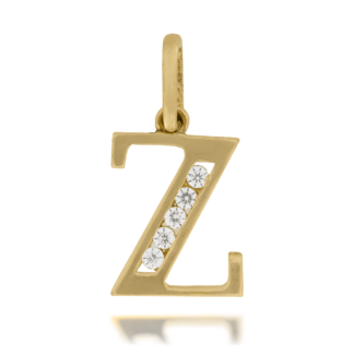 Zawieszka Złota Literka ''Z'' Zdobiona Cyrkoniami