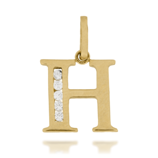 Zawieszka Złota Literka ''H'' z Cyrkoniami