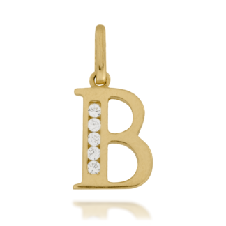 Zawieszka Złota Literka ''B'' z Cyrkoniami