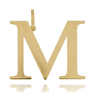 Zawieszka Złota Literka ''M'' Gładka Większa