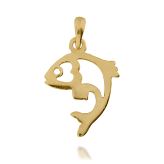 Zawieszka Złota Rybka Gładka Płaska