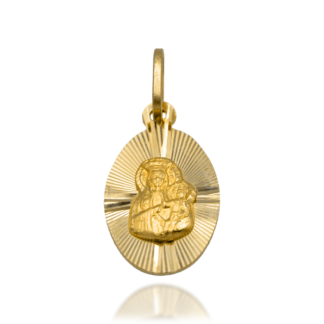 Zawieszka Matka Boska z Dzieciątkiem na Promienistym Tle