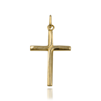 Złoty Krzyżyk Gładki Smukły Polerowany